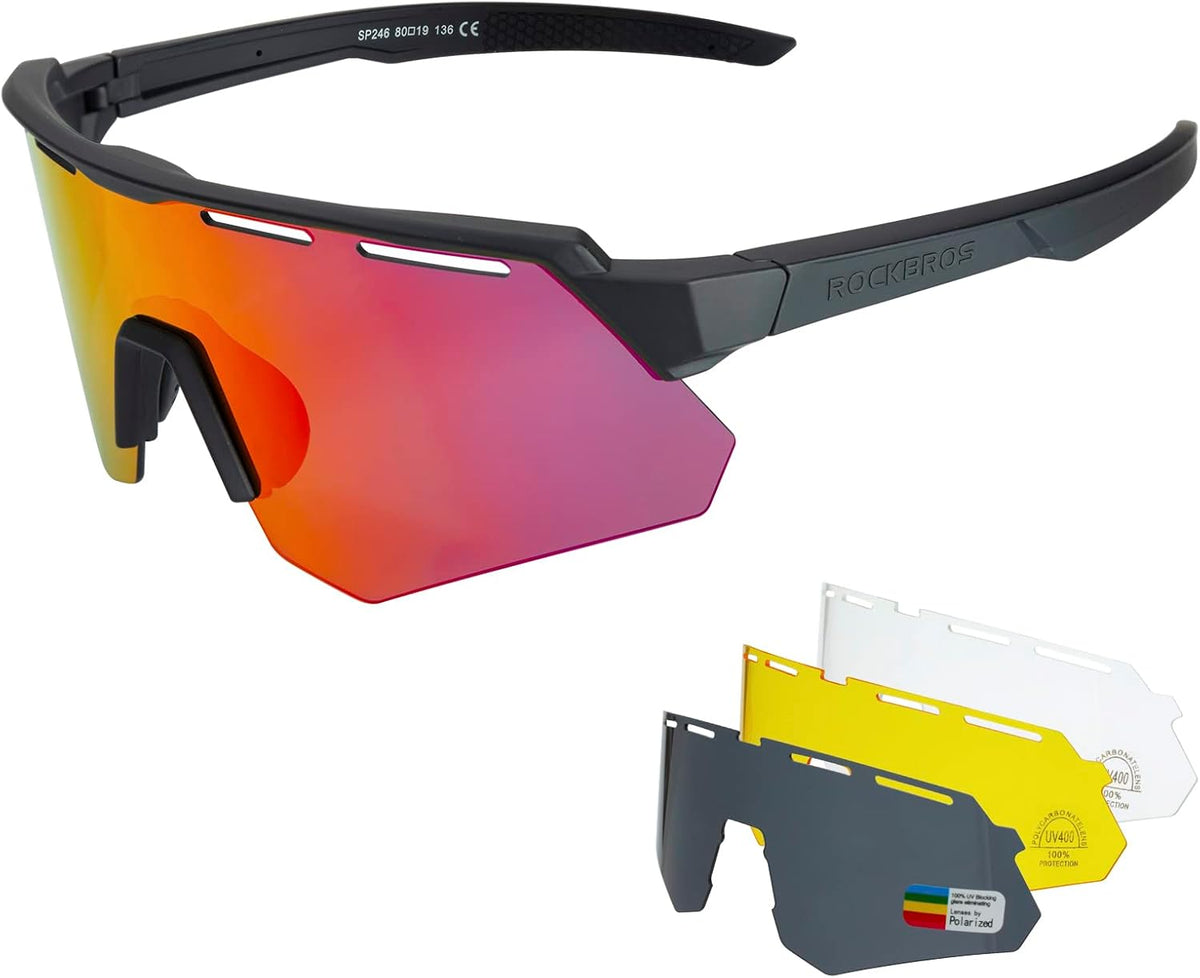 ROCKBROS Polarized Sports Sunglasses for Men Baseball Cycling Sunglasses UV400 Protection for Women Men