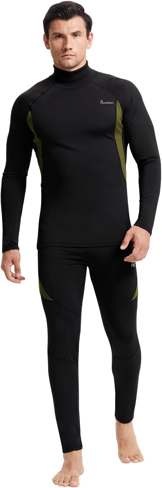 romision 2 Pack Thermal Underwear for Men Long Johns Fleece Lined Hunting Gear Bottom Top Set Base Layer Cold Weather XS-4XL