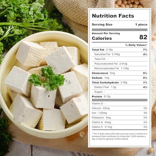 6.5oz Freeze Dried Tofu Cubes ? 1cm Bite-Sized High Protein Dehydrated Tofu ? Instant Vegan Food for Ramen Toppings, Miso Soup, Hiking & Emergency Keto Meals