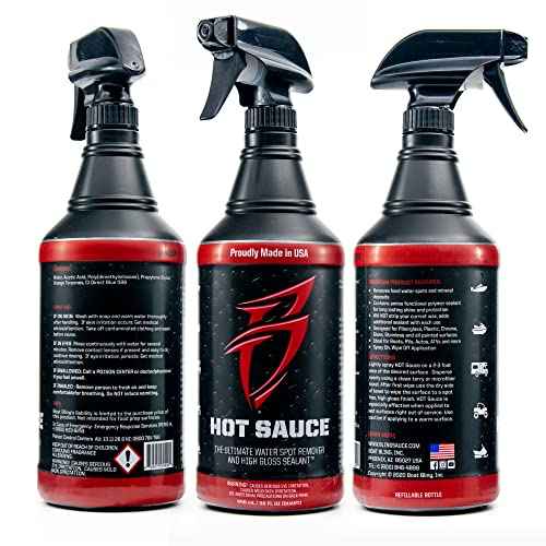 Boat Bling Hot Sauce Premium Hard Water Spot Remover w/High-Gloss Wax Sealants, 32 oz.