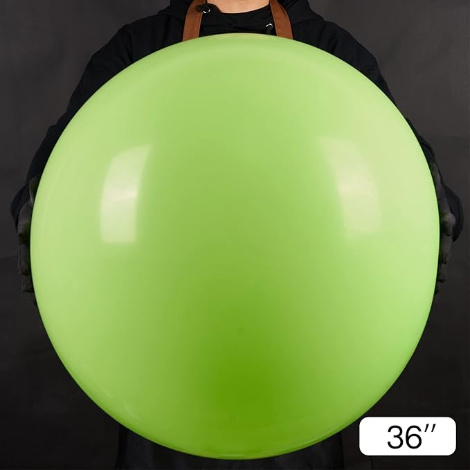PartyWoo Lime Green Balloons 4pcs 36 Inch Light Green Latex Helium Balloons for Graduation Wedding Baby Shower Anniversary Birthday Dinosaur Jungle Golf Football Theme Party Decorations Green-Y6