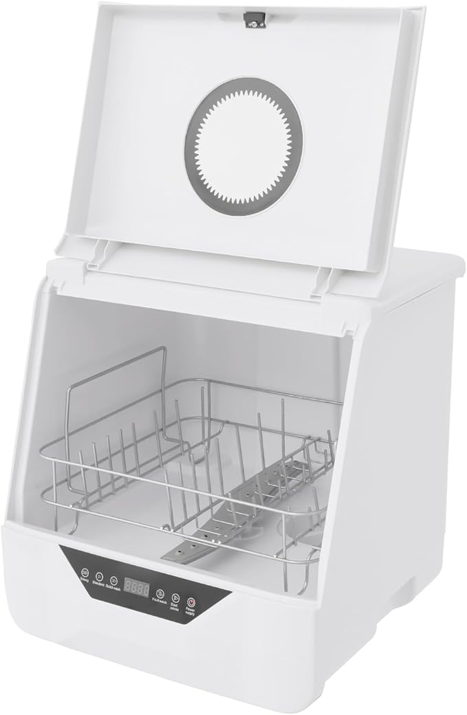 3-In-1 Portable Dishwasher,785W Countertop Mini Dishwasher With Display Screen & Child Lock,Multi-Functional Large Capacity Compact Drying Storage Dishwasher For Apartments,Dorms,Kitchens (800W 6L)