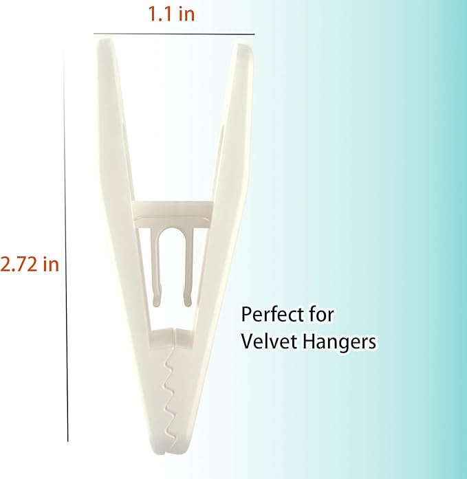 Hanger Clips Perfect for Velvet Hangers (Beige, 80 PCS), Strong Plastic Clips Pant Skirt Hanger Clips for Beige Flocking Felt Hangers