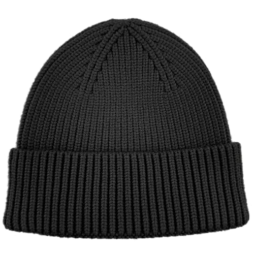 50% Wool Thick Beanie Hat for Men Women, Seamless Winter Knit Skull Cap, Cuffed Fisherman Beanie Warm Trawler Watch Cap