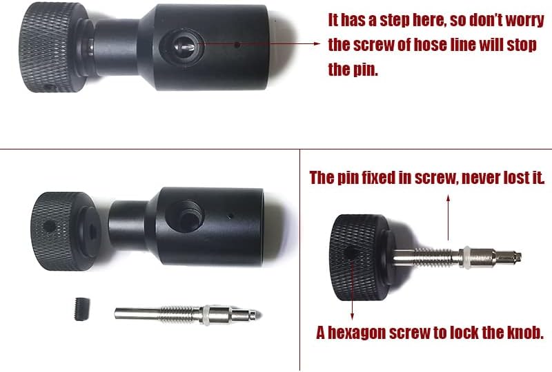 UFA Universal Fill Adapter - High Pressure Paintball Marker Remote Hose | CO2 Tank On/Off G1/2