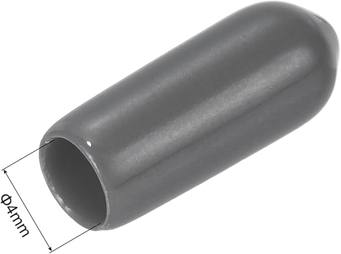 uxcell 20pcs Rubber End Caps 4mm ID Vinyl PVC Round Tube Bolt Cap Cover Screw Thread Protectors Dark Grey