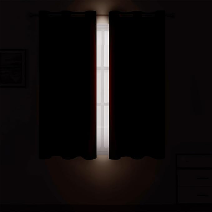 LEMOMO Chocolate Brown Blackout Curtains 42 x 54 Inch Length Set of 2 Panels