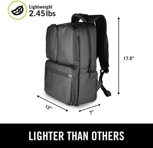 Kenneth Cole REACTION Travel Laptop Backpack - 17-Inch Coated Polyester - Stylish Black Design