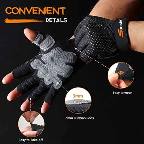 SueStar Workout Gloves for Men Women, Weight Lifting With Full Palm Protection, Excellent Grip, Ultra Breathable for Weightlifting, Fitness, Training, Hanging