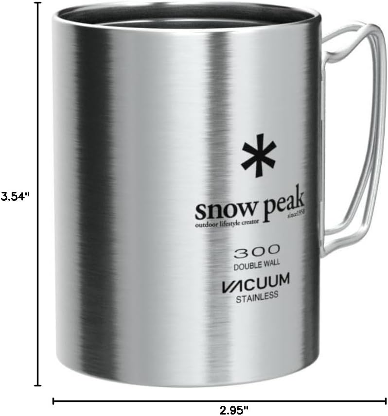 Snow Peak 300ml Double Wall Titanium Insulated Camping Mug - Lightweight & Durable