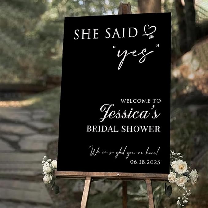 Bridal Shower Welcome Yard Sign, Wedding Shower Welcome Board, Custom Bridal Shower Sign, Elegant Bridal Shower Decor Board#3