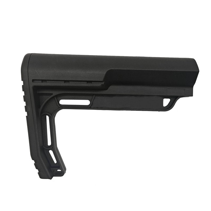 Fixed Stock, Black Plastic, Immovable Lock Design