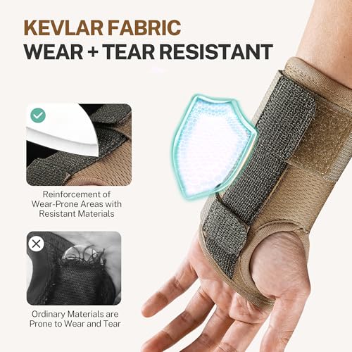 Carpal Tunnel Wrist Brace For Work With Splint and Palm Cushion, Wrist Pain Relief Support for Men and Women, Ideal for Carpal Tunnel, Tendinitis, Arthritis (Right Hand, L/XL)