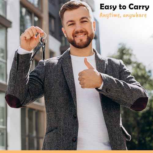 4-in-1 Keychain Screwdriver Gifts for Men Who Have Everything Stocking Stuffers for Adults Christmas Teens Dad Him Husband Ideas Boyfriend Father Tools Bit with Phillips, Slotted and Hex Wrench
