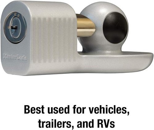 Master Lock Trailer Hitch Lock - Weather Resistant Security for 1-7/8", 2", & 2-5/16" Couplers | Includes Keys