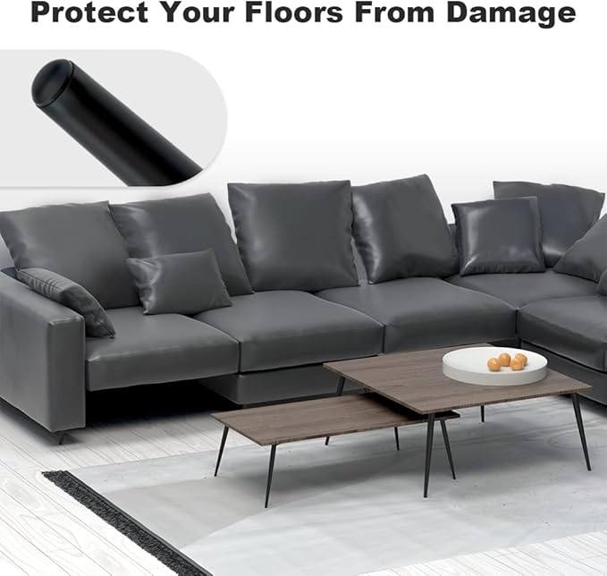 4PCS 7 Inch Matte Black Tapered Angled Legs for Furniture, Metal Mid Century Mordern Feet, Heavy Duty Slanted Stand Legs Kit for Couch, Coffee Table, Desk, Dresser, Sofa, Chair