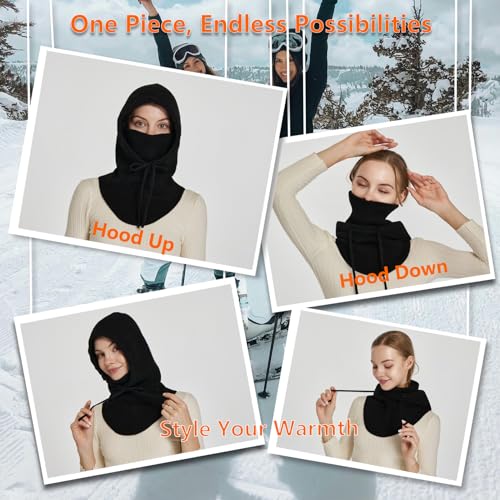 Knit Balaclava Women Winter Hats for Women Winter Face Mask Ski Mask for Men and Women Warm Face Cover Neck Warmer