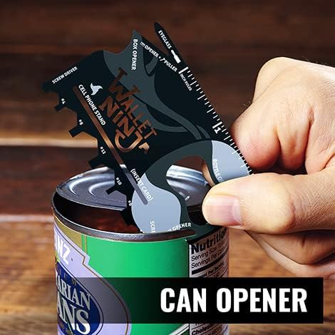 Wallet Ninja 18-in-1 Multitool Card – Versatile Credit Card Tool with Bottle Opener, Screwdrivers & Phone Stand – Black