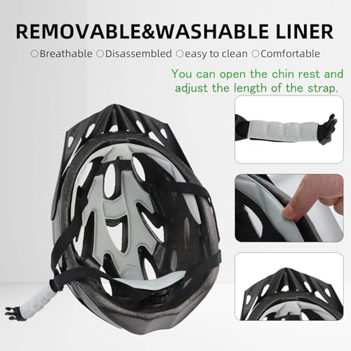 Adult Cycling Bike Helmet, Lightweight and Adjustable with Pads&Visor for Men and Women,Premium Quality Airflow Unisex Bicycle Helmet,Suggested Fit 57-62 cm