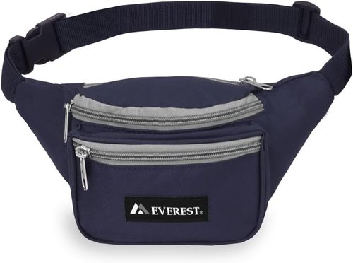 Everest Signature Waist Pack - Navy/Gray, One Size, Ideal for Travel & Outdoor