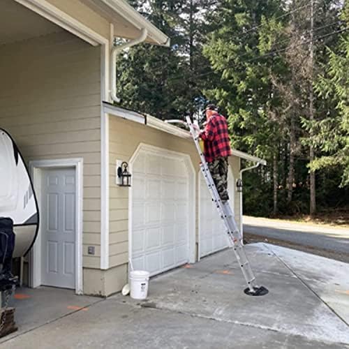 Ladder Stabilizer,Extended Ladder Stabilizer Accessory for Roof Gutter Guard＆Wall,Ladder Stand-Off Heavy Duty Steel Wing Span/Wall Ladder Standoff with Non-Slip Rubber Bottom pad(Silver Gray-Steel)
