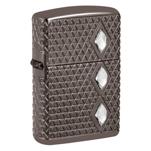 Zippo Diamond Pattern Design Armor Black Ice Pocket Lighter