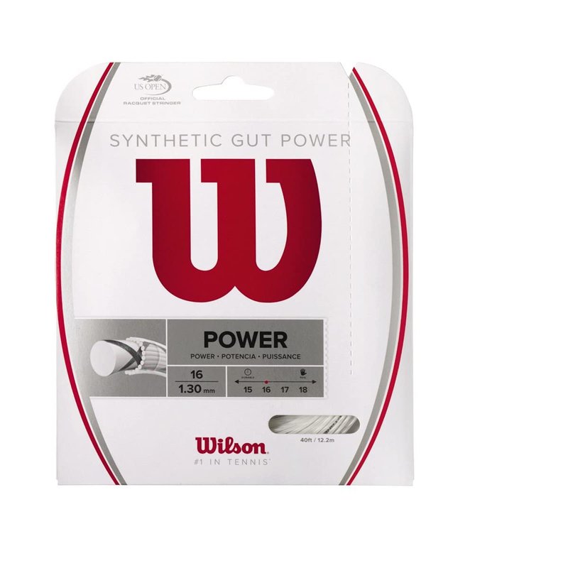 WILSON Sporting Goods Synthetic Gut Power 40-Feet Tennis String Set, White, 16 (WRZ945100)