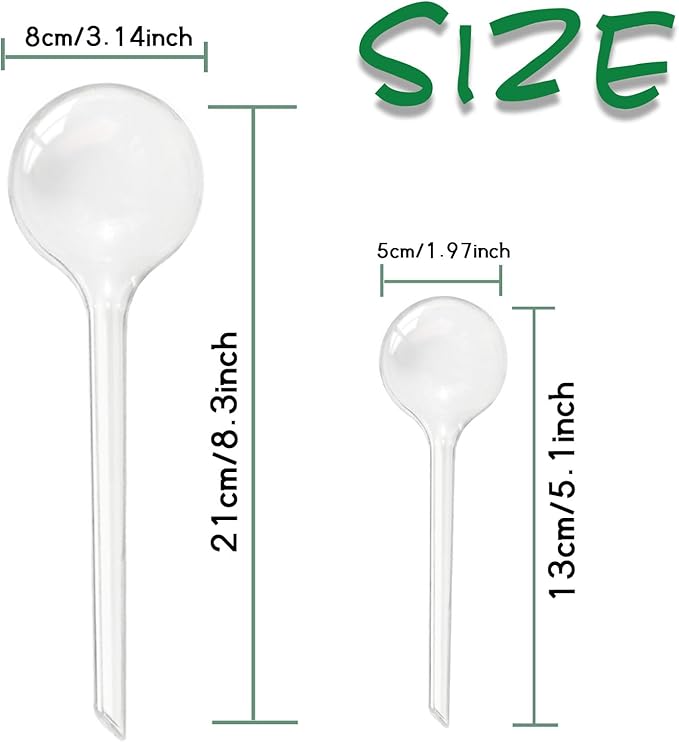Pynqdfu 14 PCS Plant Watering Globes,Clear Self-Watering Bulbs,Plastic Automatic Watering Globes for Plant Indoor Outdoor,Garden Water Device