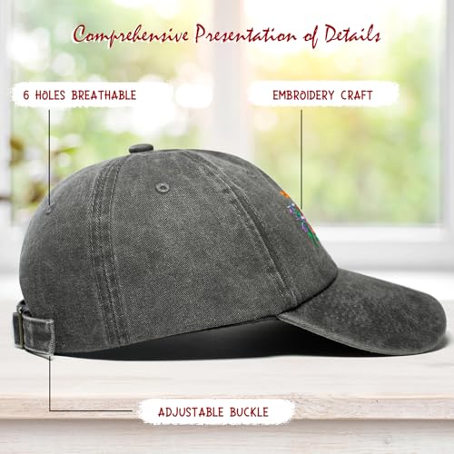 Chicken Lady Hat, Chicken Mom Gifts for Women, Adjustable Washed Cotton Embroidered Baseball Cap