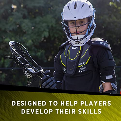 STX Lacrosse Stallion 200 Boys Complete Stick with Mesh Pocket, Attack/Midfielder