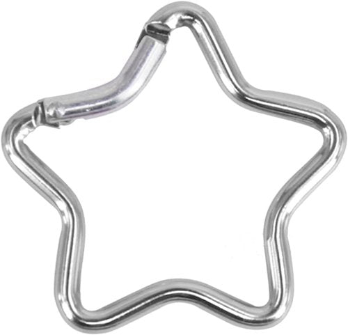 2Pcs Silver Carabiner Clip, Star Shaped Climbing Buckle, Aluminum Alloy Heavy Duty Keyring Hook for Camping Fishing Hiking Traveling Aluminum Key Chain Clip Accessories Outdoor, Car Keychain