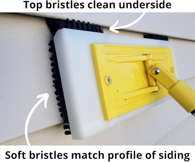 100% Eco-Friendly Vinyl Siding Brush | Nylon Bristle Exterior Cleaning Tool for Stain Removal | Exterior House Cleaner | Fits Standard Extension Pole | Durable and Reusable