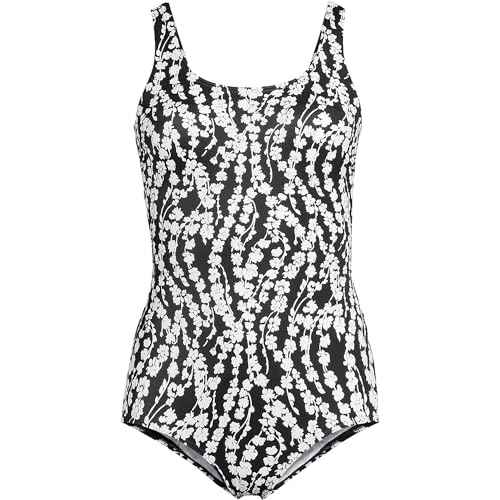 Lands' End Women's Chlorine Resistant Soft Cup Tugless Sporty One Piece Swimsuit