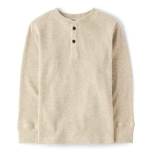 The Children's Place boys Long Sleeve Thermal Henley Shirt