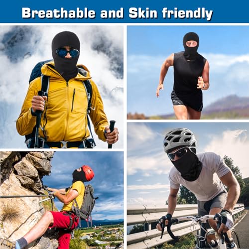 Xeoxarel 9 Pcs Ski Mask for Men Full Face Cover UV Sun Protection Balaclava