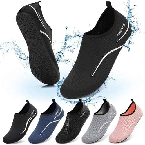 Sixspace Water Shoes for Women Men Aqua Socks Swim Shower Beach Barefoot Pool Quick-Dry Non Slip Lake Surf