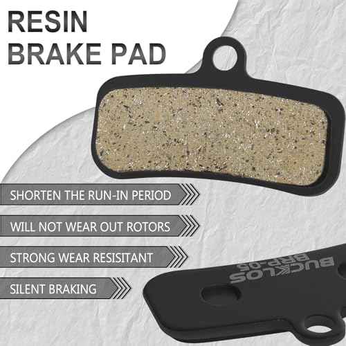 BUCKLOS Bike Disc Brake Pads - Bicycle Disk 4 Piston Pads for Shimano D02S D03S Saint Deore XT XTR SLX Zee/Tektro/TRP for Mountain Bike/Road Bike/Ebike/MTB