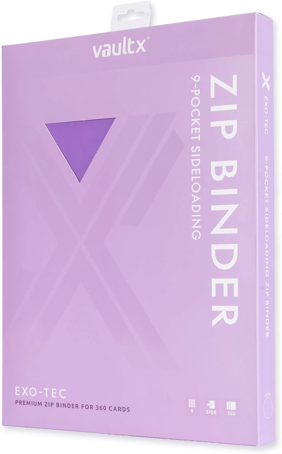 Vault X 9 Pocket Trading Card Binder - Premium Exo-Tec Material, Holds 360 Cards, 20 Side-Loading Pages | Purple
