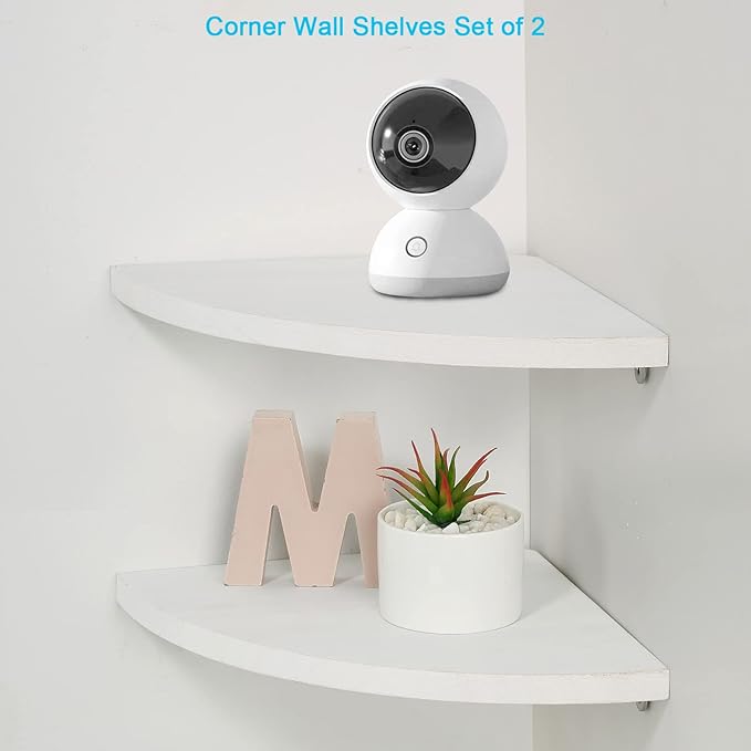 JORIKCHUO 10 inch Corner Wall Shelf Set of 2, Solid Wood Corner Floating Shelves
