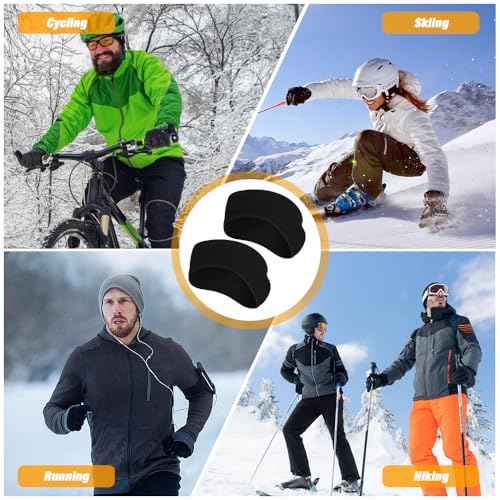 Ear Warmers Headband, Fleece Earmuffs Running Headband Winter Ear Covers Moisture Wicking Ski Sport Headband for Men & Women (19.2 inches, One Size, Cycling)