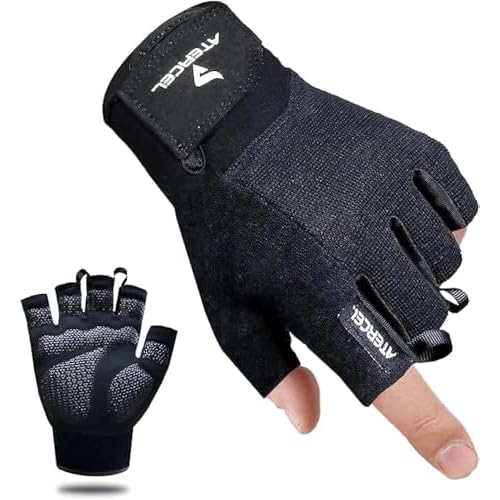 ATERCEL Workout Gloves for Men and Women, Exercise Gloves for Weight Lifting, Cycling, Gym, Training, Breathable and Snug fit