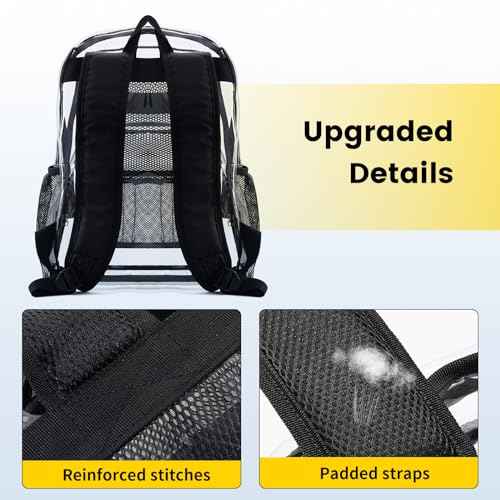 Vorspack Clear Backpack - Heavy Duty PVC Transparent See Through Backpack for College & Workplace