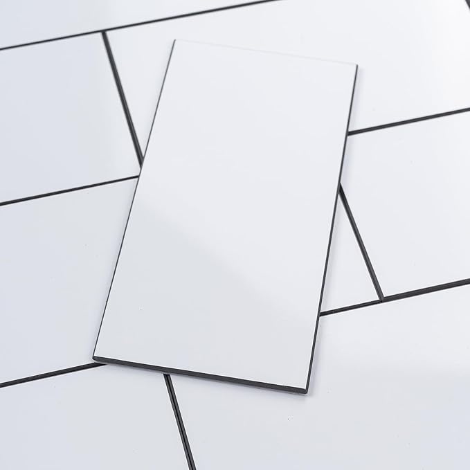 StyloVue Peel and Stick Backsplash Tile, 100-Piece 3" x 6" PVC Subway Tile