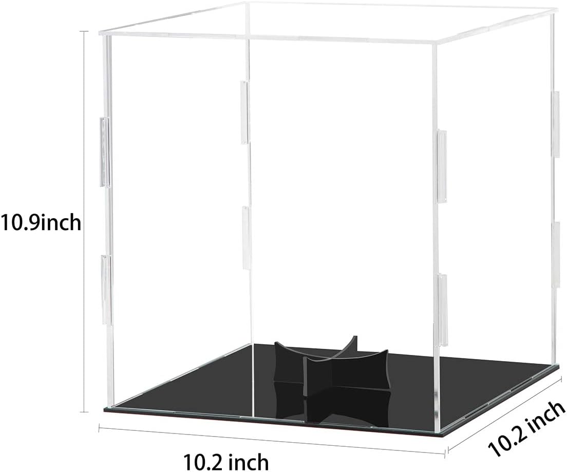 Skiennix Basketball Display Case - Clear Acrylic Cube with Black Stand for Sports Protection