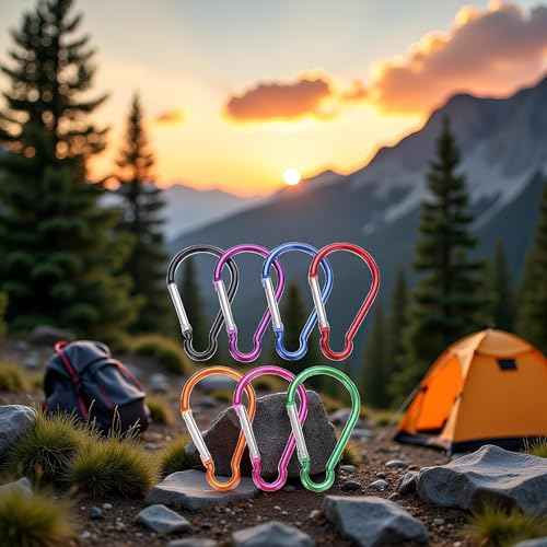 5 Pcs 4" Aluminum Carabiner Clip Big Spring Snap Key Chain Hook for Outdoor Carabeaner Keychain Clip Great for Outdoors Keychains Gear Organization Accessory