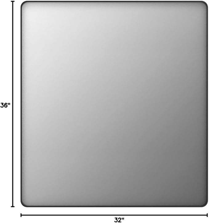 LOAAO 32x36 Inch Black Metal Framed Bathroom Mirror