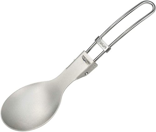 GADIEMKENSD Ultralight Outdoor Titanium ladle Healthy Camping Scoop Folding Spoon 18g