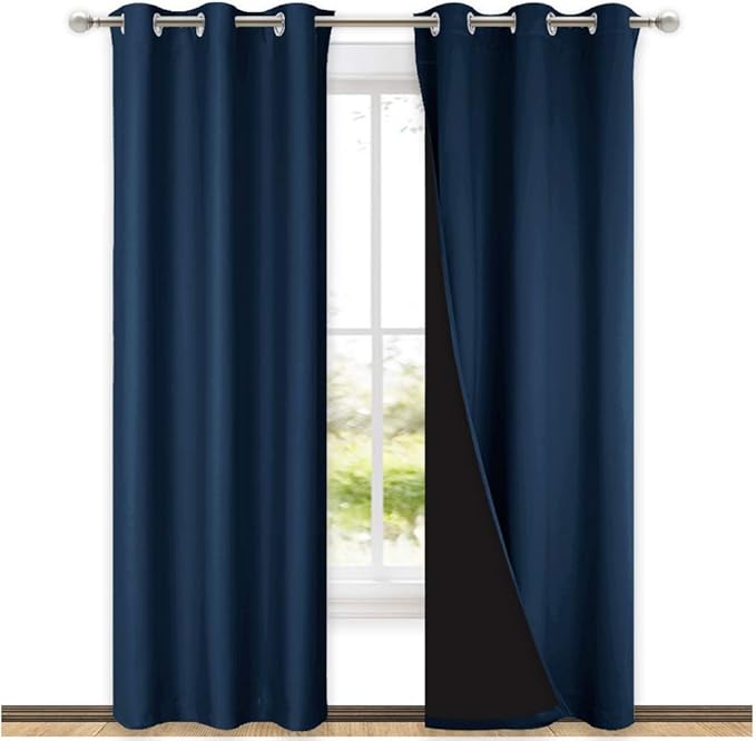 NICETOWN Complete 100% Blackout Curtain Set, Thermal Insulated & Energy