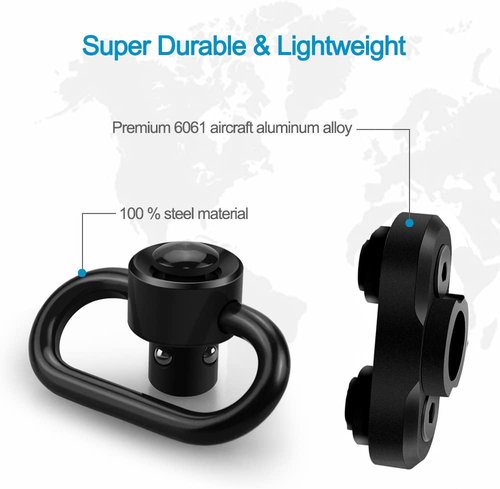 Bontok Sling Swivel Mount Set - Durable 1.25 Inch Metal Attachments for Two Point Slings