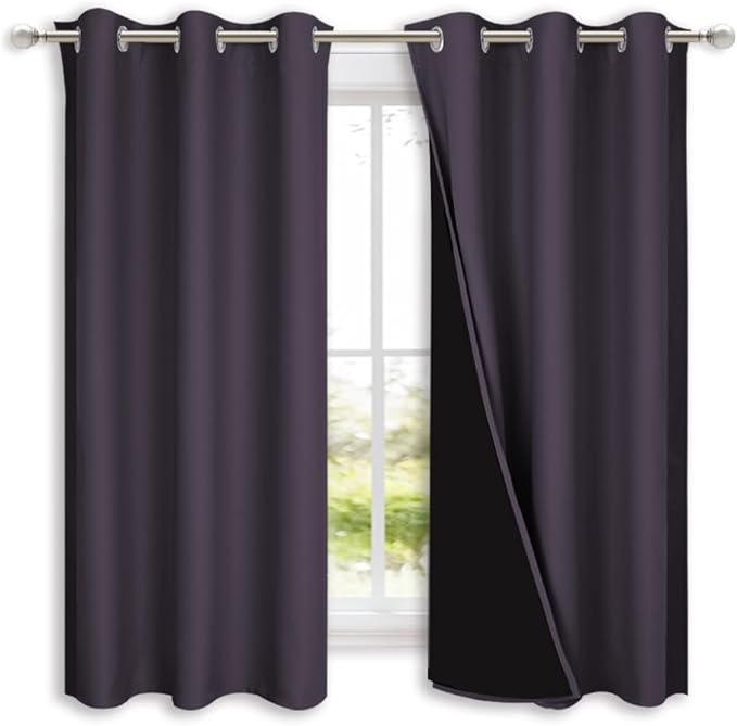 NICETOWN 100% Blackout Curtains 45 inches Long, 1 Pair, 42 inches Width Each